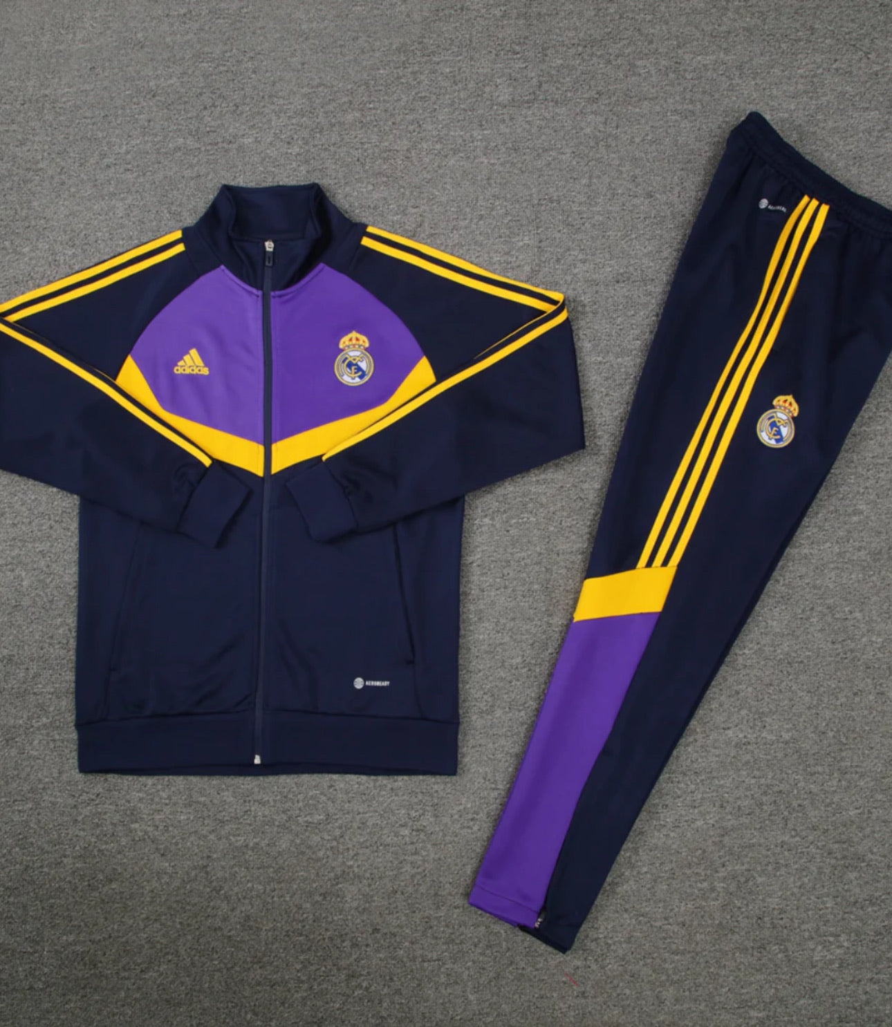 Real Madrid navy/purple/yellow tracksuit